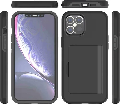 Vista 8 de Asuwish Funda de teléfono para iPhone 12 Pro Max de 6.7 pulgadas con protector de pantalla de vidrio templado y ranura para tarjeta celular, soporte