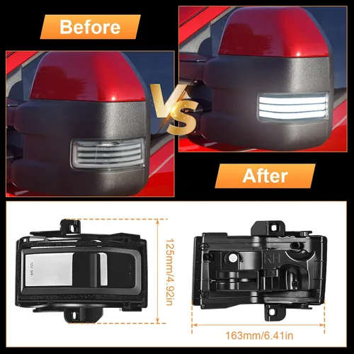 Vista 4 de [2 piezas] Marcador de espejo lateral luces intermitentes para Ford F150 F250 F350 F450 F550 Super Duty 2017 2018 2019 2020 2021 2022 2023, lámparas