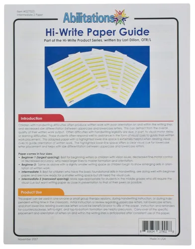 Vista 3 de Abilitations Hi-Write - Papel intermedio, nivel 2, paquete de 100 hojas