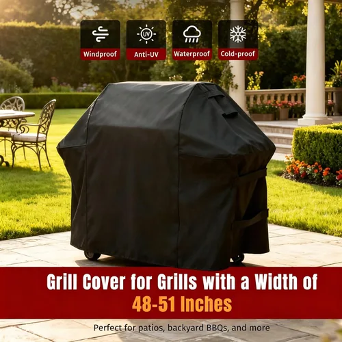 Vista 8 de SHINESTAR Funda para parrilla al aire libre, se adapta a Weber Spirit 200 y Spirit II 200 parrilla de gas 600D Oxford resistente a prueba de agua