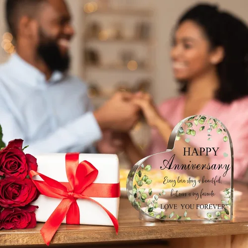 Vista 4 de Regalo cardenal de feliz aniversario para mujer, regalo de boda de acrílico para ella, él, pareja, esposa, marido
