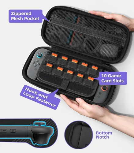 Vista 53 de TiMOVO Carrying Case for Nintendo Switch 2 (2025), Large Capacity Protective Hard Shell Portable Travel Case Pouch for Switch 2, with 10 Game Card