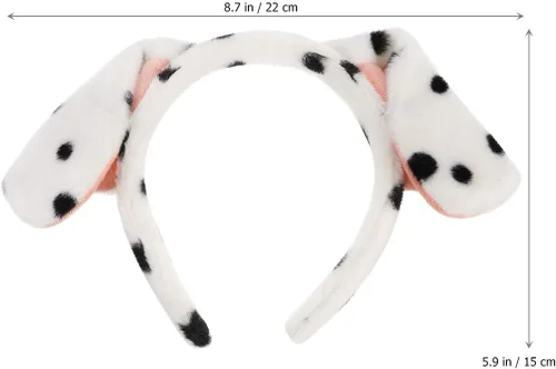 Vista 9 de VALICLUD Diadema de orejas de perro de dibujos animados, lindas orejas de cachorro, accesorios de cosplay (blanco), Blanco