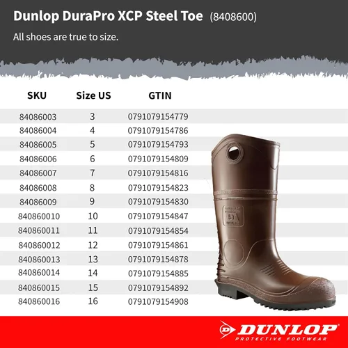 Vista 3 de Dunlop 8408603 DURAPRO XCP - Botas con puntera de acero de seguridad, material de PVC de polimezcla 100 % impermeable, cómodas plantillas
