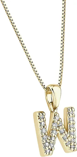 Vista 37 de Collar colgante con letra inicial de diamantes en oro amarillo de 14k (1/10 quilates) 18 pulgadas