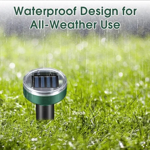 Vista 4 de Repelente de topos para césped – Repelente ultrasónico de tope alimentado por energía solar para jardín, patio, pico sónico impermeable