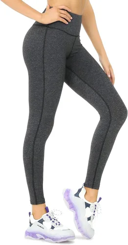 Vista 4 de QUEENIEKE Leggings de yoga de cintura alta con 2 bolsillos para mujeres y niñas, control de abdomen, levantamiento de glúteos, no se transparenta