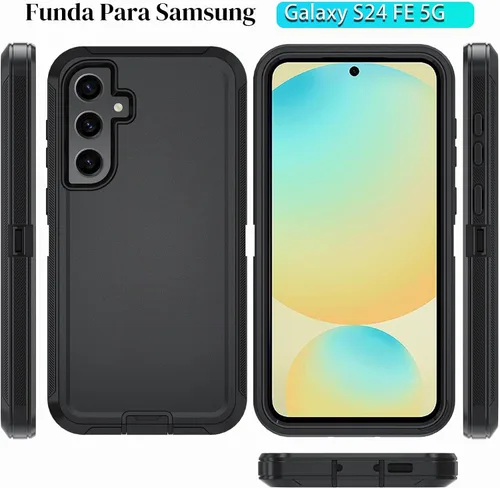 Vista 6 de ONOLA Funda para teléfono Samsung Galaxy S24 FE con protector de pantalla HD, funda para teléfono de servicio pesado resistente a golpes y caídas