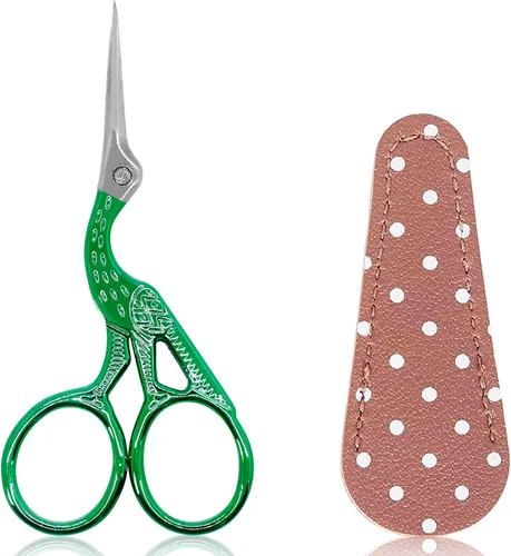 Vista 13 de BIHRTC - Tijeras pequeñas de 3.6 pulgadas para manualidades, punto de cruz, tejido, costura, enhebrado, trabajo de aguja, arte, bricolaje, con punta
