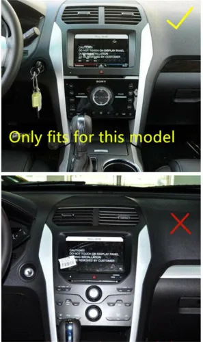 Vista 2 de L2R para Ford Explorer 2011 2012 2013 2014 2015 Accesorios para Interior de Coche Cubierta de Navegación del Tablero Consola Marco de Embellecedor