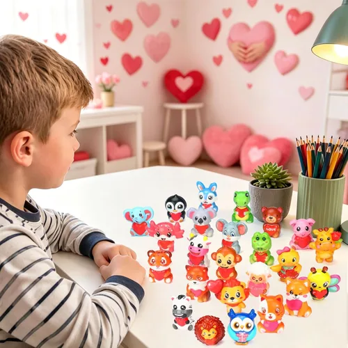 Vista 3 de 48 Pcs Animal Squishy Toys with Capsules Classroom Prizes Party Favors Kids