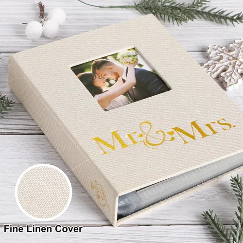 Vista 3 de Lanpn Álbum de fotos de boda de 4 x 6 pulgadas, 2 paquetes, cada paquete tiene capacidad para 50 imágenes, mini álbumes de fotos de boda