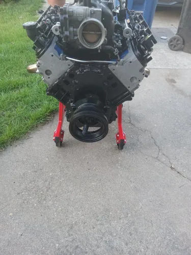 Vista 4 de Soporte móvil para motor V8 y LS - Soporte rodante de acero con ruedas y almacenamiento de herramientas Fácil montaje
