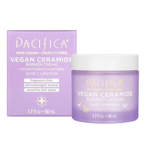 Vista 15 de Crema Facial Pacifica - Crema de Barrera de Ceramida Vegana con Niacinamida y Manteca de Karité - Hidratante Crema Facial Diaria Libre de Fragancia