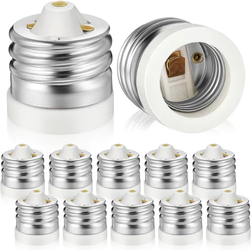 Vista 9 de 2 paquetes de convertidores de enchufe E39 a E26, Mogul de cerámica E39 a estándar mediano E26 base de tornillo convertidor de enchufe adaptador