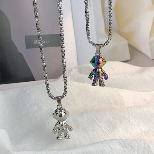 Vista 4 de ZZ ZINFANDEL 2 collares magnéticos de atracción mutua para parejas atracción mutua collar de astronauta a juego para él y ella regalos de joyería
