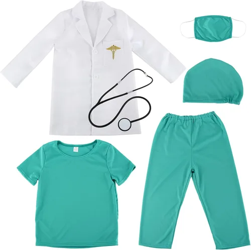 Vista 4 de Disfraz de cirujano para niños disfraz de médico para fiesta de cosplay de Halloween
