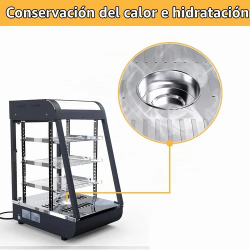 Vista 6 de Whalefall - Calentadores de alimentos de 3 niveles para encimera, 15 pulgadas, calor comercial para alimentos