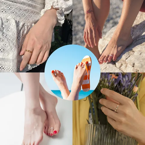 Vista 5 de ADRAMATA Juego de 4 anillos de plata de ley 925 para mujer, anillos de banda ajustable abiertos, Plata, circonita