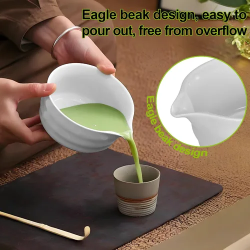 Vista 6 de Juego de batidor de matcha con cuenco matcha, batidor de bambú matcha, cuchara, tamizador, soporte para batidor de matcha, regalos únicos
