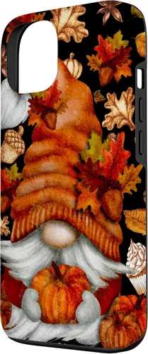 Vista 2 de iPhone 13 Lindo gnomo de Acción de Gracias calabaza otoño árbol otoño hojas caso