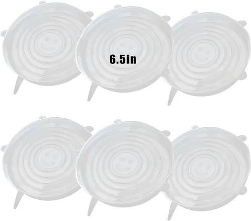 Vista 12 de Tapas elásticas de silicona, 6 piezas, 2.56 pulgadas Reusable and Durable, Silicone Container Covers, Food Storage, Expandable Bowl Covers