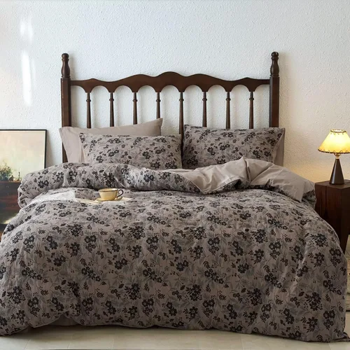 Vista 18 de BuLuTu - Juego de funda de edredón individual de muselina, diseño a rayas, funda de edredón tipo gasa de algodón con 2 fundas de almohada, ropa
