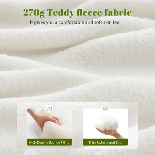 Vista 5 de DurayLoly Silla cruzada con ruedas, asiento de 28 pulgadas de ancho, brazos abatibles, forro polar grueso, altura ajustable, silla de patas cruzadas