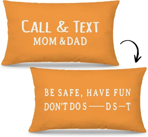 Vista 10 de Mingnei Funda de almohada con texto en inglés "Call Your Mom", divertida funda de almohada reversible decorativa de 12 x 20 pulgadas, regalos