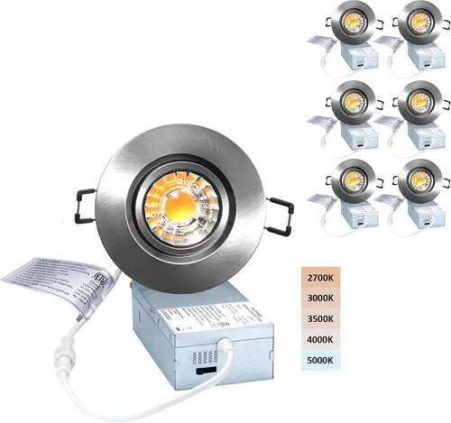 Vista 12 de POPANU Foco giratorio de cardán empotrado sin canless de 5 CCT de 3 pulgadas, lámpara de techo de globo ocular de 3 pulgadas, luces empotrables Negro