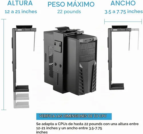 Vista 2 de HumanCentric Soporte ajustable para computadora debajo del escritorio