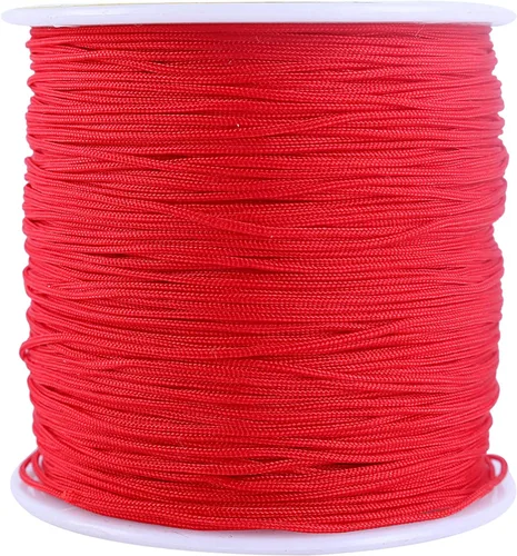 Vista 79 de KONMAY 1 rollo de cuerda de nailon de 150 yardas, trenzado de 0.016 in de nailon Shamballa Macramé/cordón de cuentas, cordón de nudo chino, cuerda