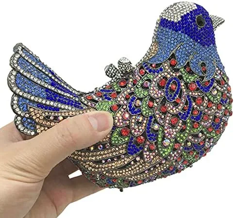 Vista 3 de Bolsos de mano para mujer, bolsa de noche de cristal con diamantes de imitación, bolso de fiesta de boda