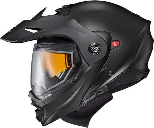 Vista 4 de ScorpionEXO AT960 Casco Modular Topográfico para Moto de Nieve de Aventura en Clima Frío, Escudo de Doble Panel con Caja de Respiración y Bolsillos