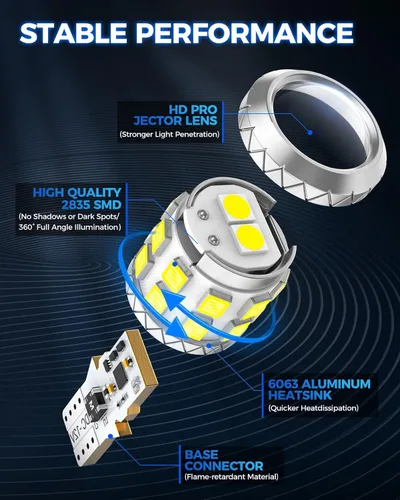 Vista 4 de Marsauto Bombilla LED 912 921 Mejorada de Luz de Marcha Atrás, Bombilla LED T15 de Respaldo para W16W 906 904 902 921 Bombilla de Luz de Marcha