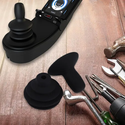 Vista 7 de 4 piezas de botón de palanca de mando para silla de ruedas, perilla y polaina, perilla negra de botón para silla de ruedas eléctrica, scooter
