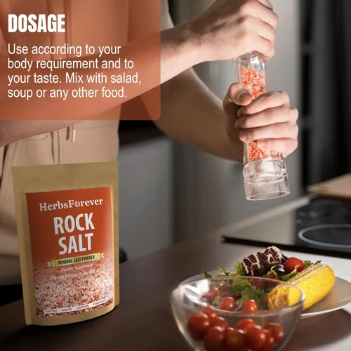 Vista 6 de HerbsForever Polvo de sal de roca del Himalaya: esencial, oligoelementos ricos, aromatizantes, condimentos para carnes y verduras, conservante