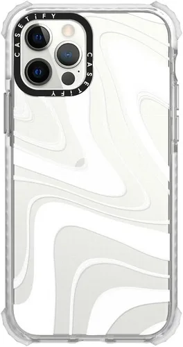 Vista 7 de Funda CASETiFY Ultra Impact para iPhone 12 / iPhone 12 Pro - Ditsy Daisies - Blanco - Transparente Frost