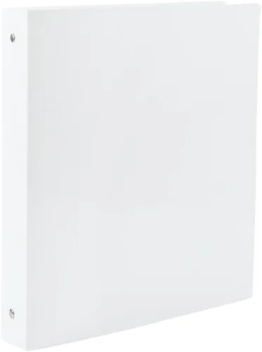 Vista 2 de JAM PAPER Carpeta de plástico de 1 pulgada, carpeta blanca de 3 anillas, se vende individualmente Blanco