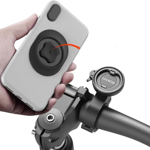 Vista 14 de Soporte de teléfono para motocicleta, soporte para teléfono celular con módulo amortiguador de vibraciones, soporte de manillar de bicicleta frontal