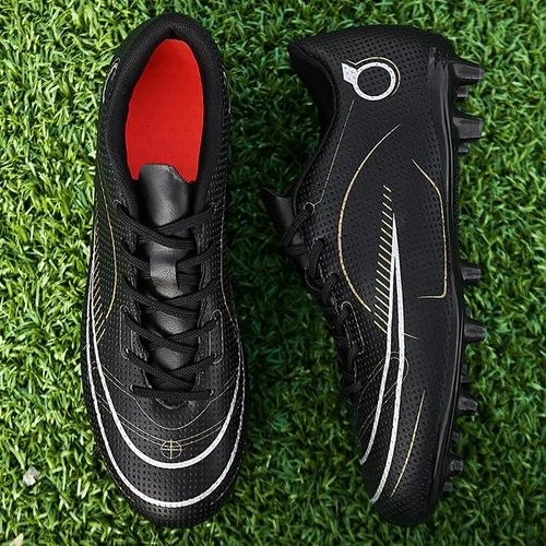 Vista 5 de Unitysow Zapatos de fútbol para hombre con tacos de fútbol firme para entrenamiento profesional, zapatos de fútbol para interiores y exteriores