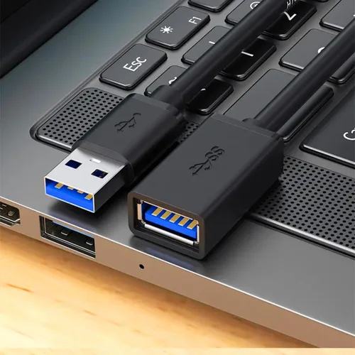 Vista 4 de ALINNA Cable de extensión USB 3.0 negro tipo A, macho a hembra, cable de extensión para tableta, teclado USB, mouse, unidad flash, disco duro
