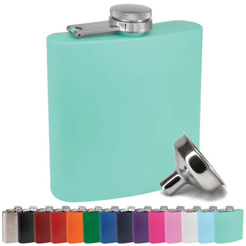 Vista 16 de Petaca de Acero Inoxidable de 6 oz con Embudo de Petaca para Hombres y Mujeres - Juegos de Regalo de Petaca con Recubrimiento en Polvo, Padrinos