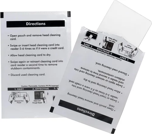 Vista 2 de Tarjetas de limpieza CR80, limpiador de lector de tarjetas de doble cara, tarjetas de limpieza de terminales de deslizamiento POS (20 unidades)