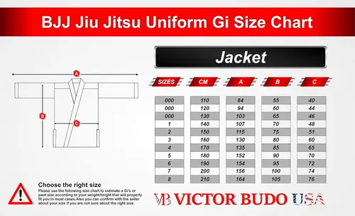 Vista 3 de Victorbudo USA BJJ GI - Tela ligera preencogida para hombres y mujeres Grappling Gi Brazilian Jiu Jitsu Gi - Tamaño A1 a A5, Color blanco