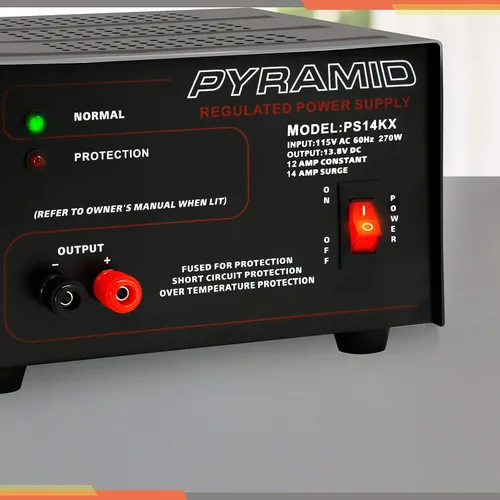 Vista 6 de Pyramid Fuente de alimentación de banco compacto universal, 12 amperios regulado lineal de laboratorio doméstico convertidor de CA a CC de 12 V