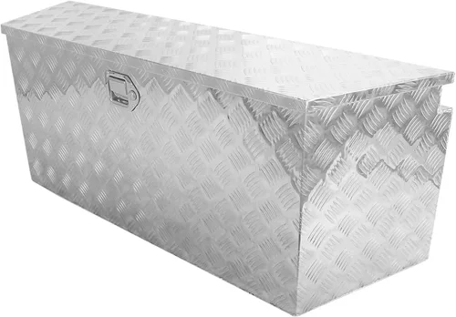 Vista 8 de Caja de herramientas de aluminio de 26 x 13.25 x 12 pulgadas, caja de herramientas con patrón de banda de rodadura de 5 barras, caja de herramientas