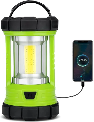 Vista 8 de Linterna de campamento de 3000 lúmenes, faroles LED para cortes de energía con cargador de teléfono de 4400 mAh, linterna recargable resistente a
