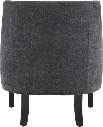 Vista 6 de Lexicon Silla decorativa de lectura, cómoda para dormitorio, sillón tapizado con marco de madera maciza, ribete de cabeza de uñas copetudo, sofá