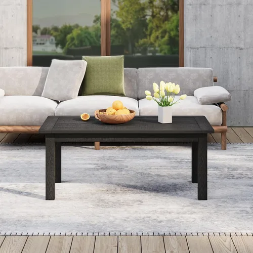 Vista 7 de Stoog Mesa auxiliar para exteriores, mesa auxiliar de madera de polietileno para todo tipo de clima, mesa auxiliar rectangular para patio trasero